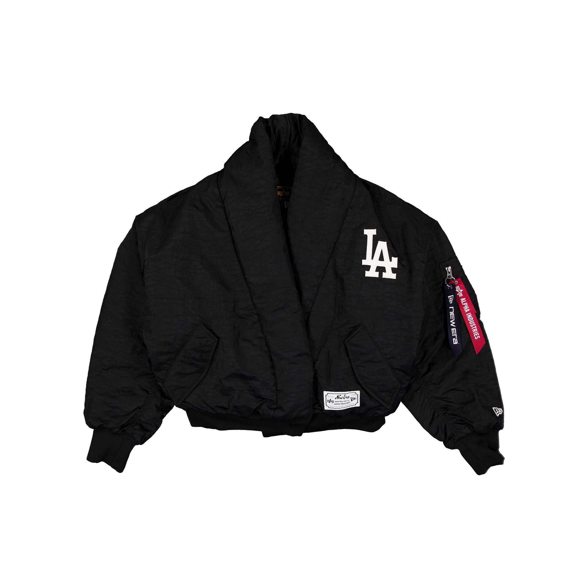 Alpha Industries x Los Angeles Dodgers Women's Black Shawl Collar Flight Jacket