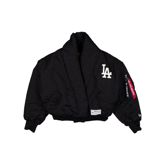 Alpha Industries x Los Angeles Dodgers Women's Black Shawl Collar Flight Jacket