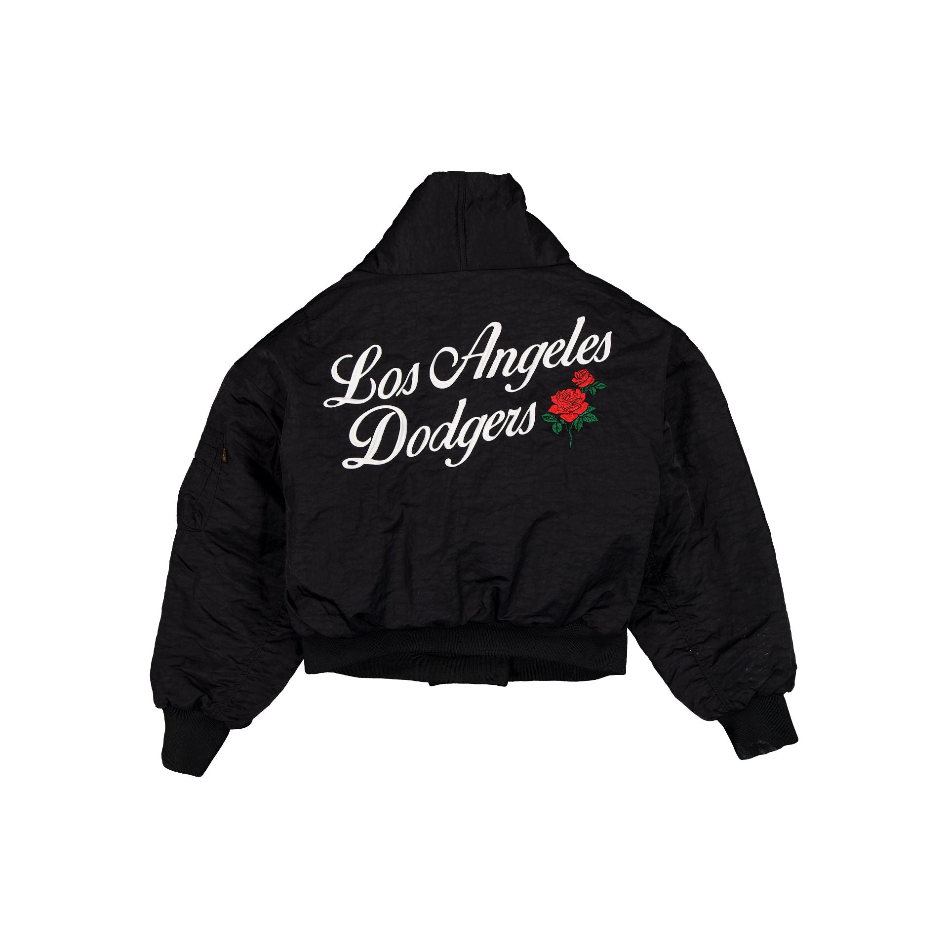 Alpha Industries x Los Angeles Dodgers Women's Black Shawl Collar Flight Jacket
