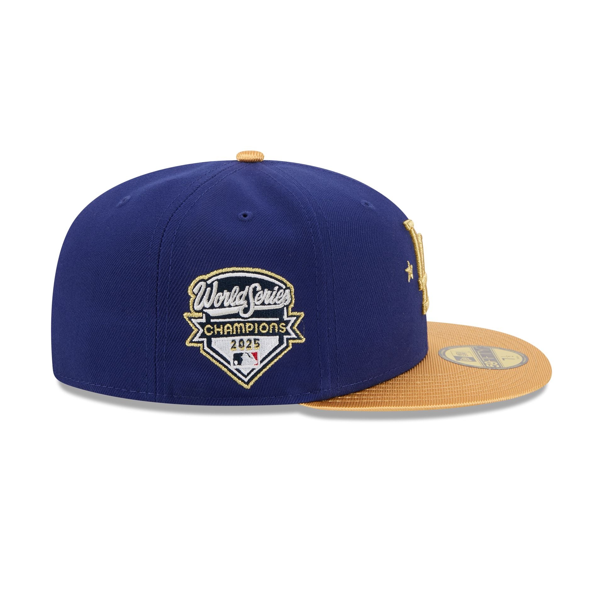 Los Angeles Dodgers Gold 2025 World Series Champions Sidepatch Kids 59FIFTY Fitted Hat