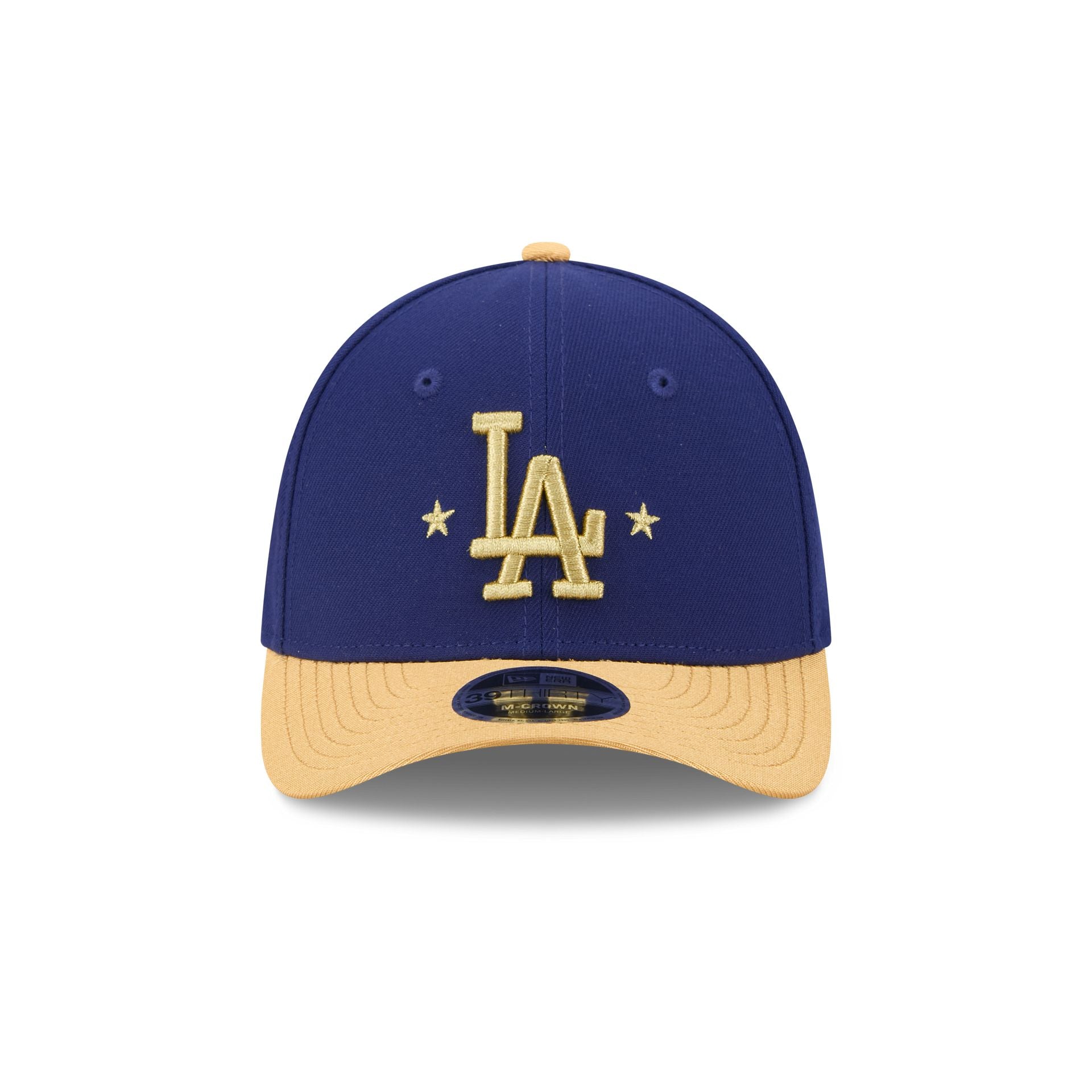 Los Angeles Dodgers Gold 2025 World Series Champions Sidepatch 39THIRTY M-Crown Stretch Fit Hat