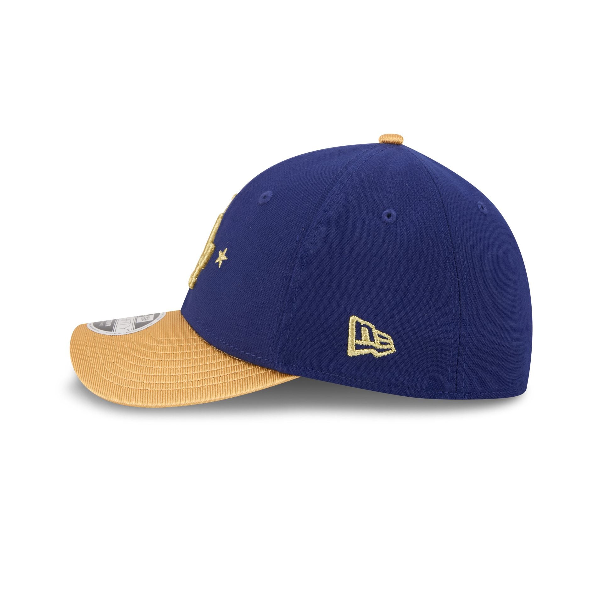 Los Angeles Dodgers Gold 2025 World Series Champions Sidepatch 39THIRTY M-Crown Stretch Fit Hat