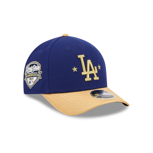 Los Angeles Dodgers Gold 2025 World Series Champions Sidepatch 9FORTY M-Crown Snapback Hat - New Era Cap
