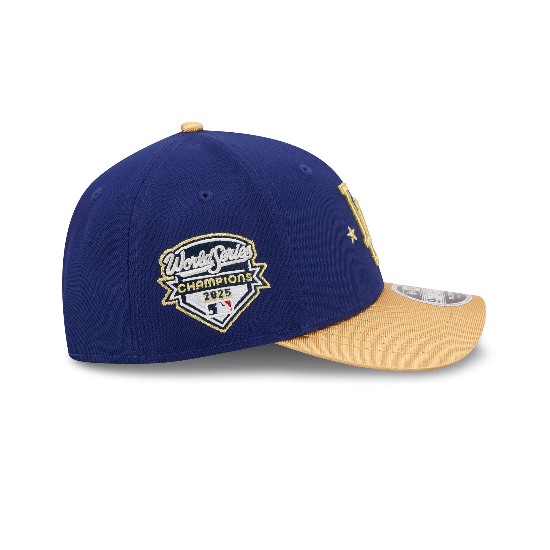 Los Angeles Dodgers Gold 2025 World Series Champions Sidepatch 9FORTY M-Crown Snapback Hat