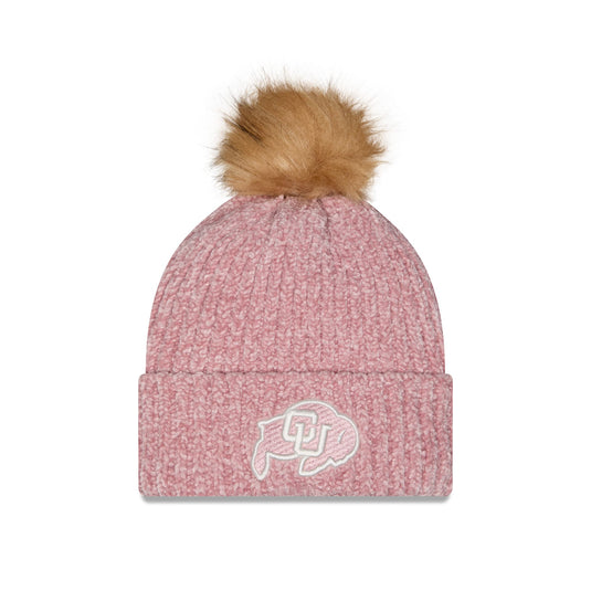 Colorado Buffaloes Women's Pink Pom Knit Hat