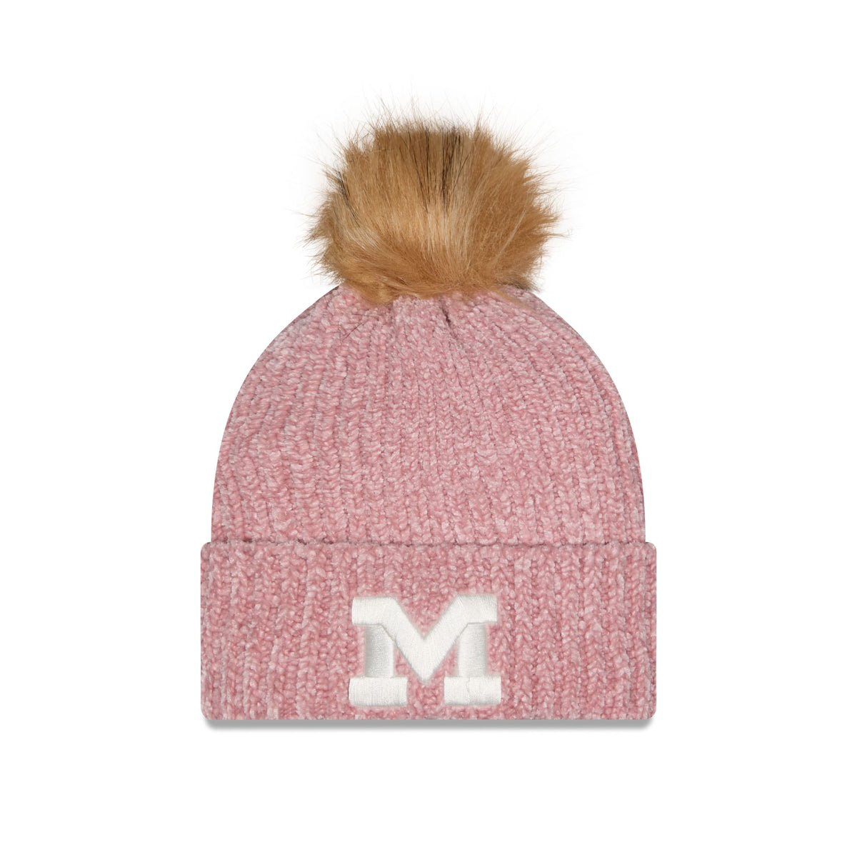 Michigan Wolverines Women's Pink Pom Knit Hat