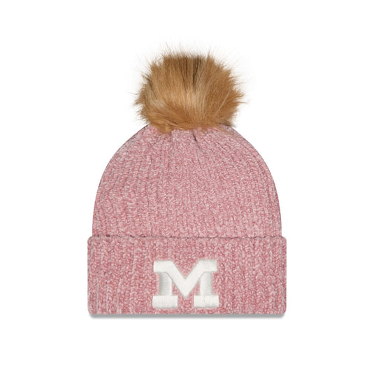 Michigan Wolverines Women's Pink Pom Knit Hat