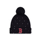 Boston Red Sox Women's Rhinestone Pom Knit Hat