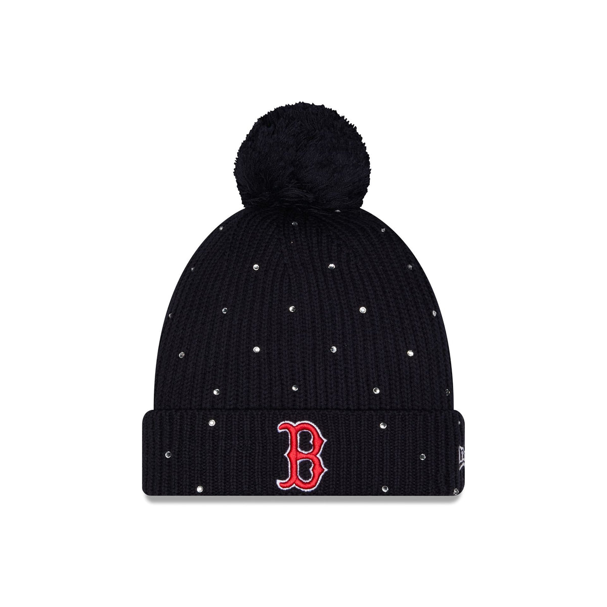 Boston Red Sox Women's Rhinestone Pom Knit Hat