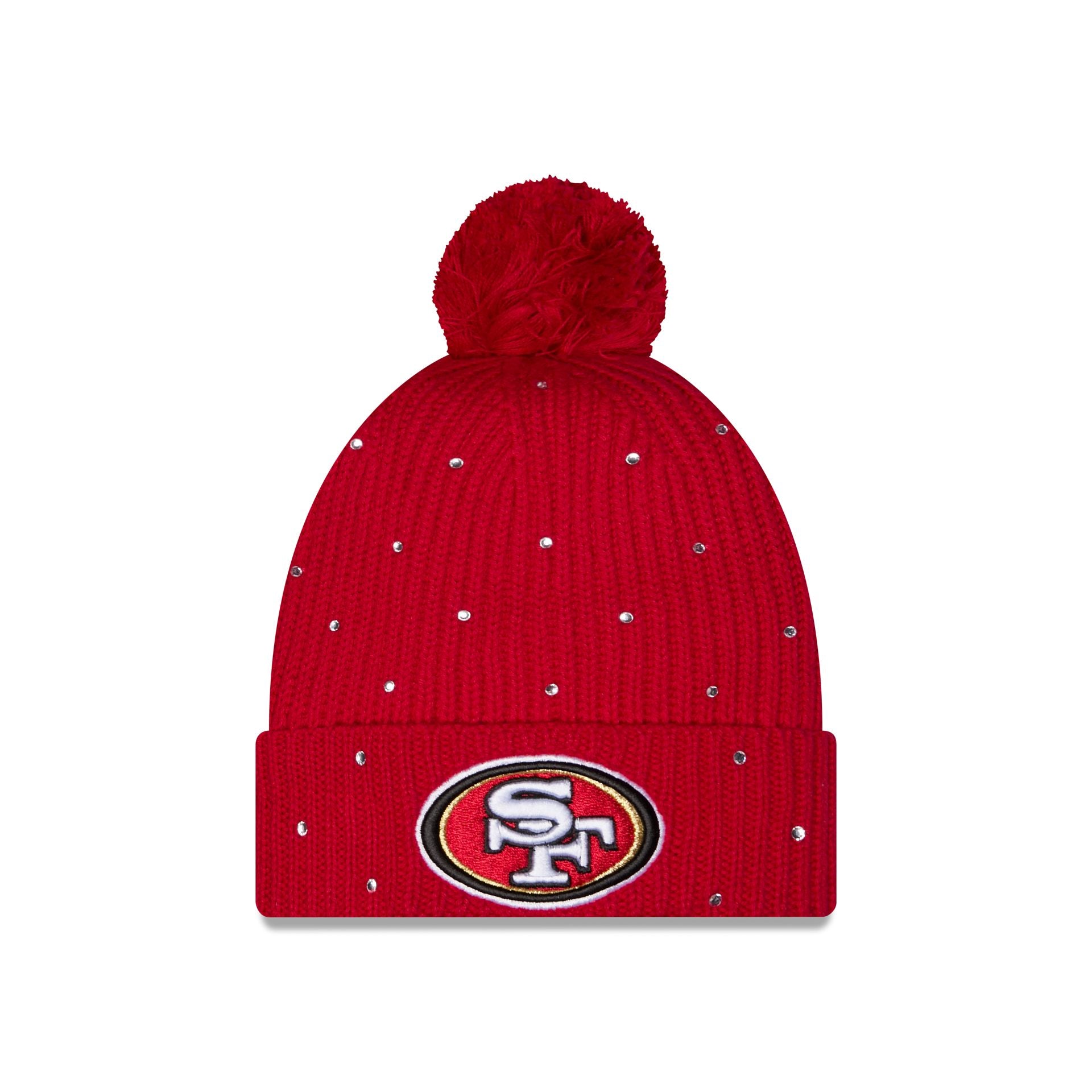 San Francisco 49ers Women's Rhinestone Pom Knit Hat