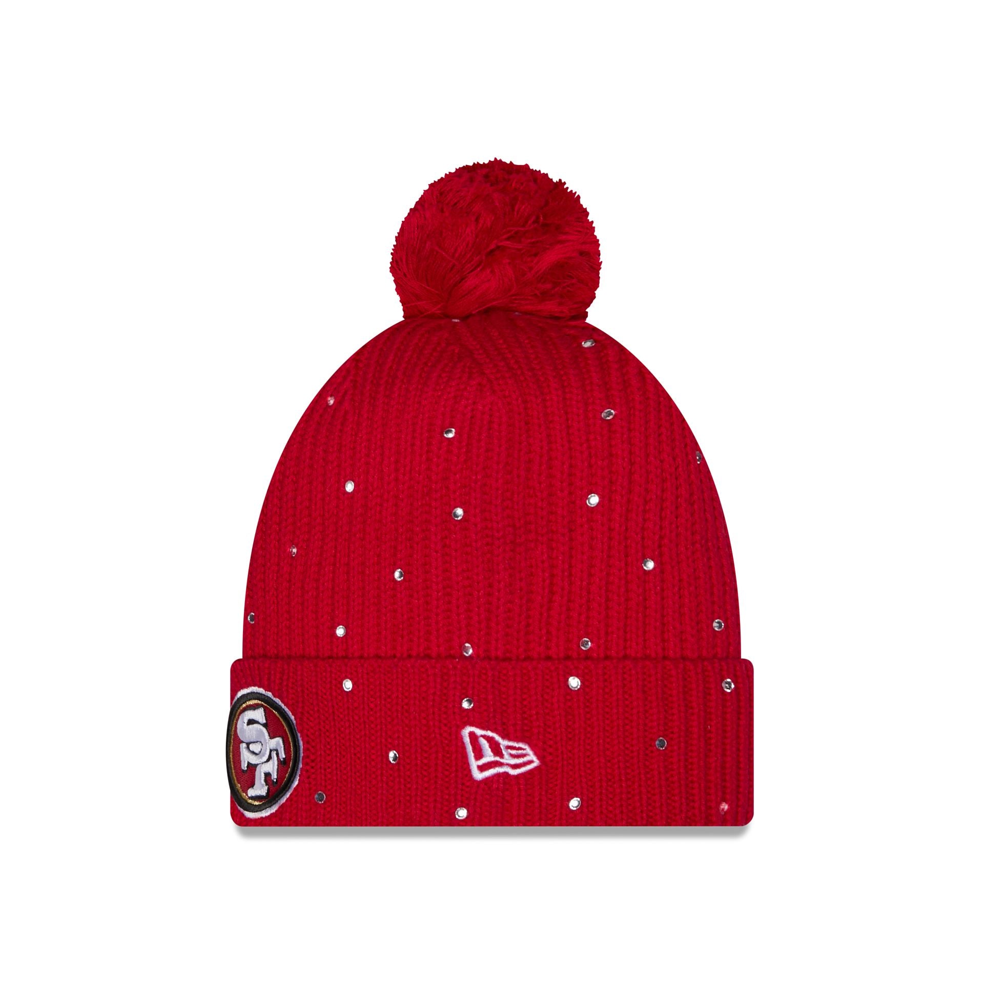 San Francisco 49ers Women's Rhinestone Pom Knit Hat