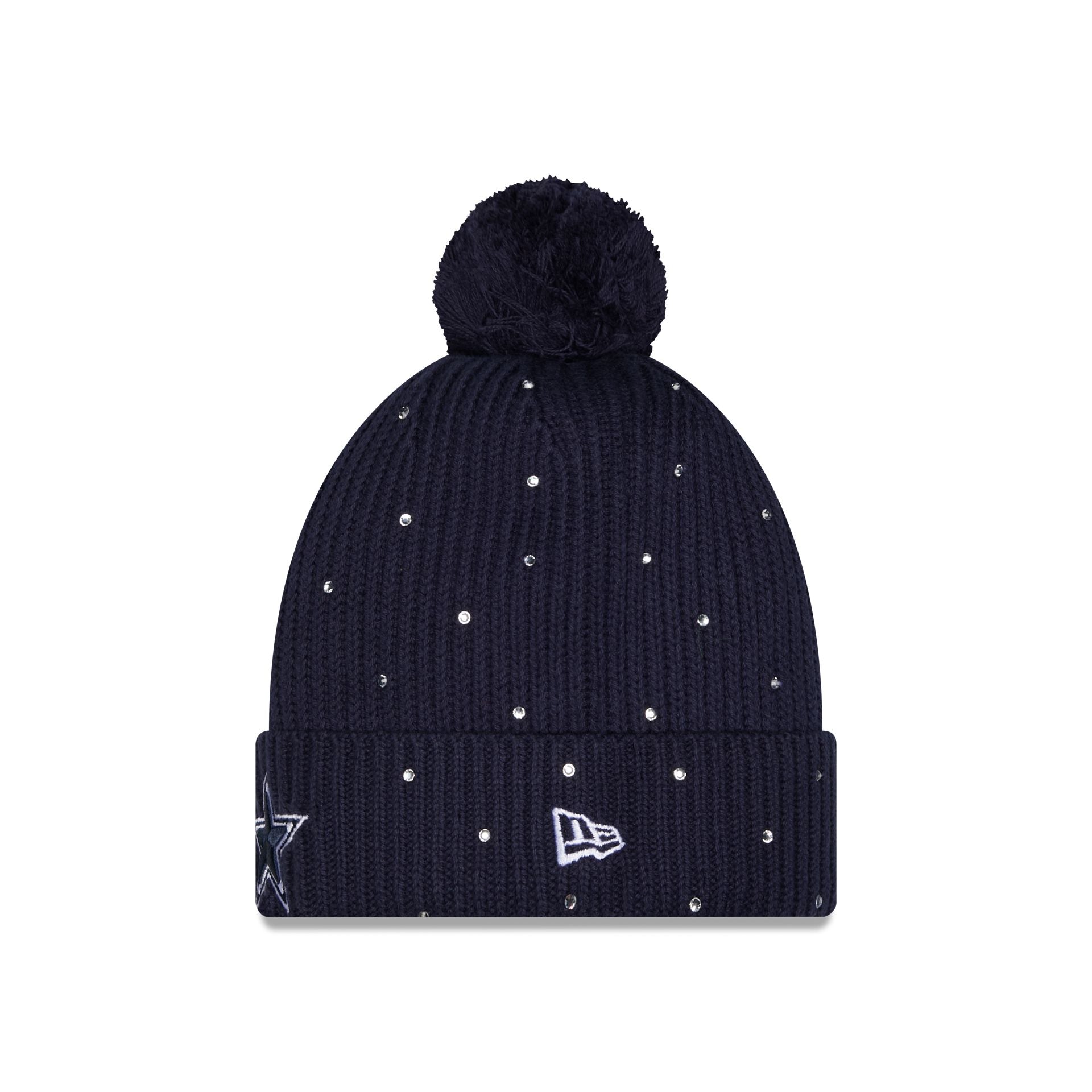 Dallas Cowboys Women's Rhinestone Pom Knit Hat