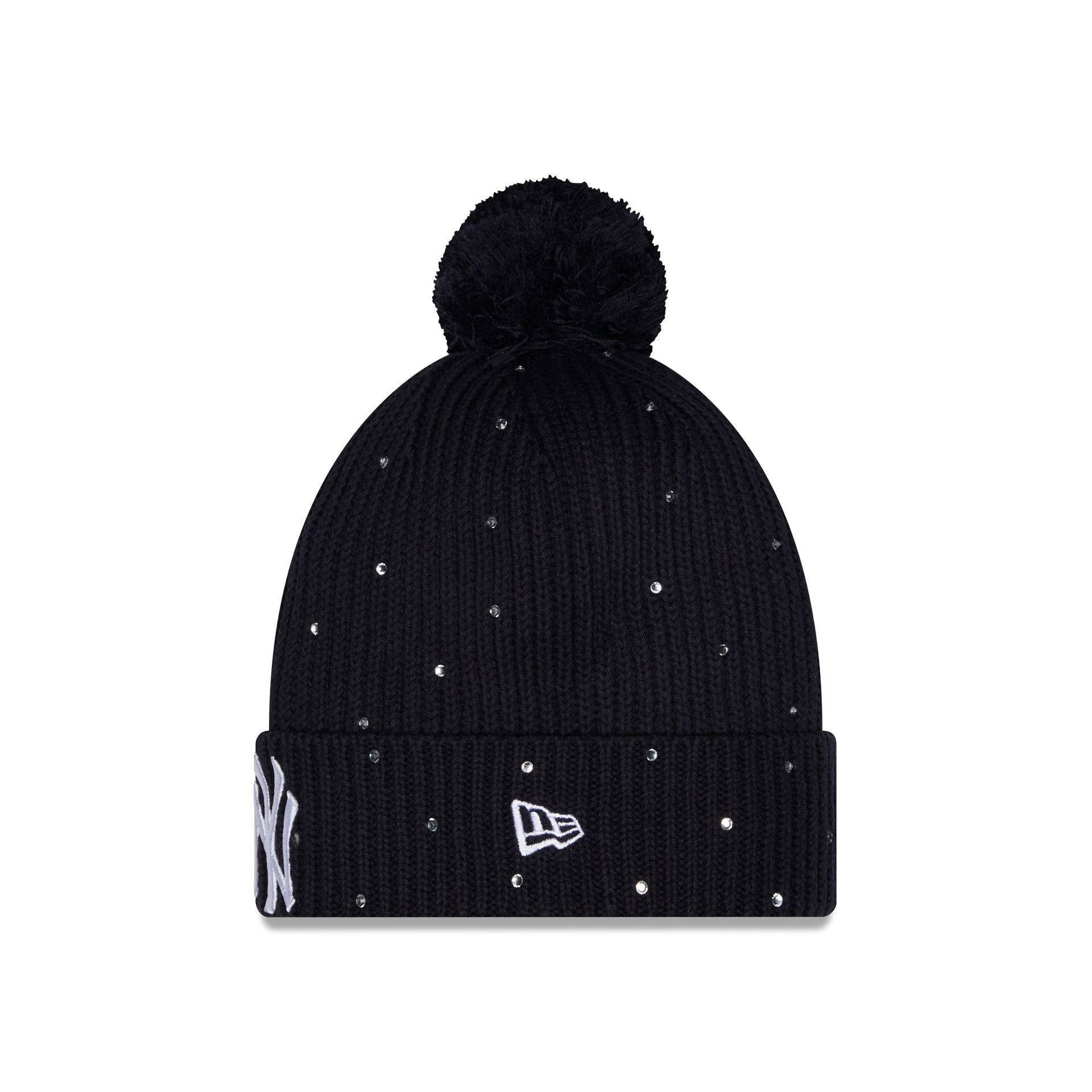 New York Yankees Women's Rhinestone Pom Knit Hat