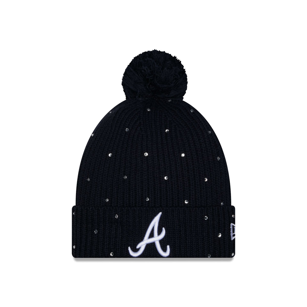 Atlanta Braves Women's Rhinestone Pom Knit Hat