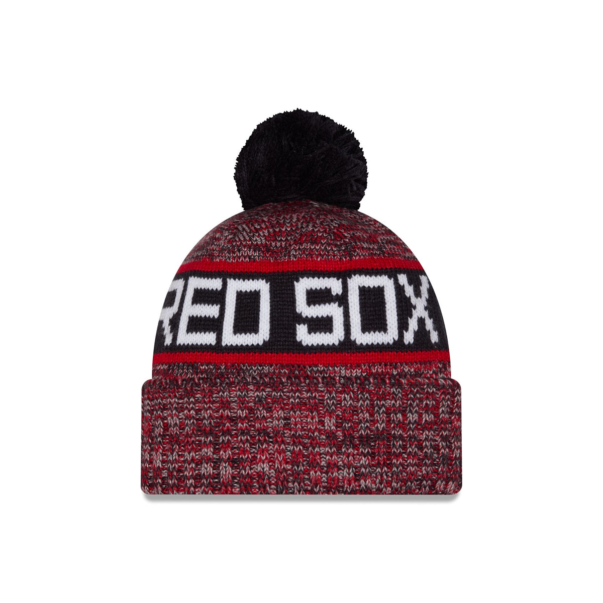 Boston Red Sox Tri Color Pom Knit Hat