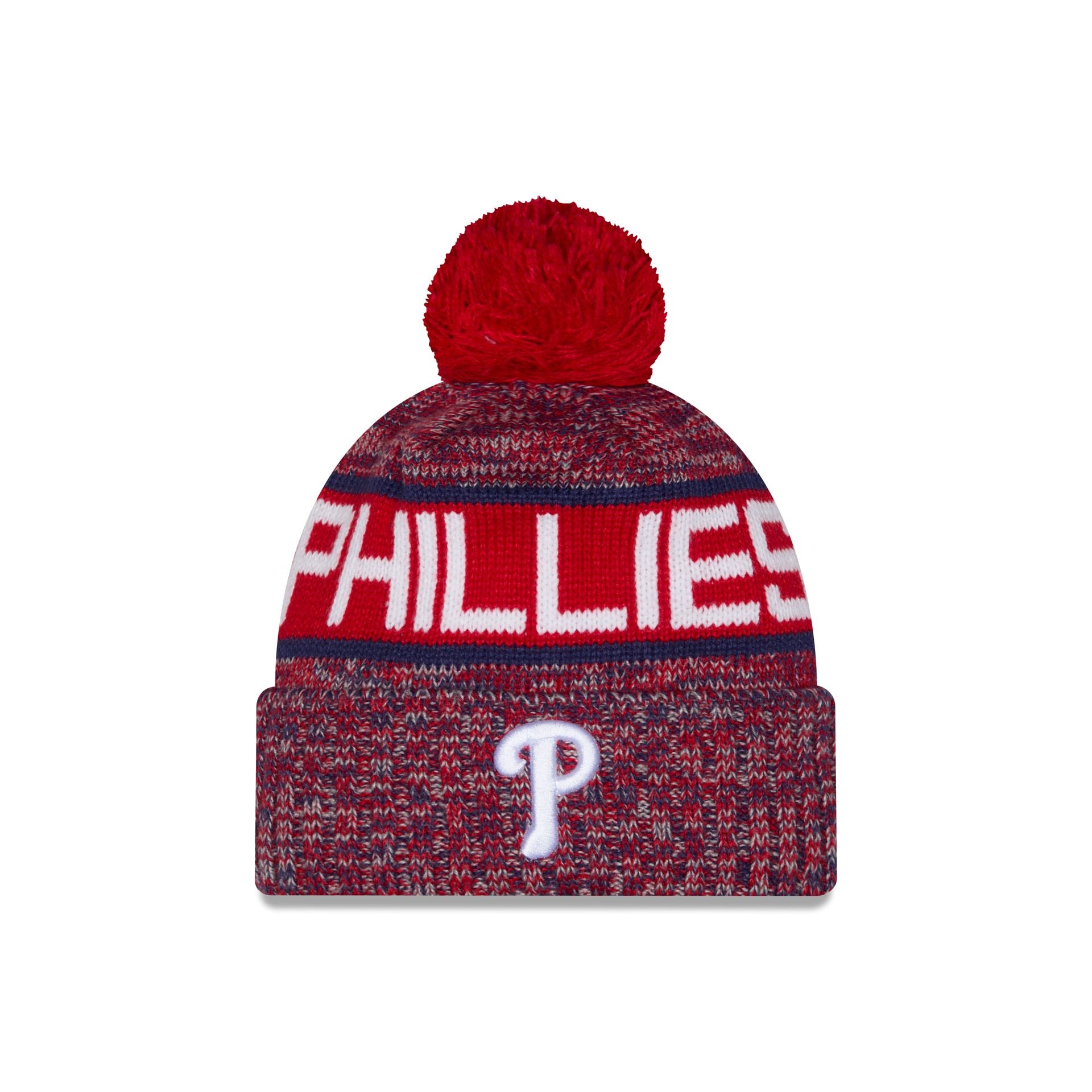 Philadelphia Phillies Tri Color Pom Knit Hat