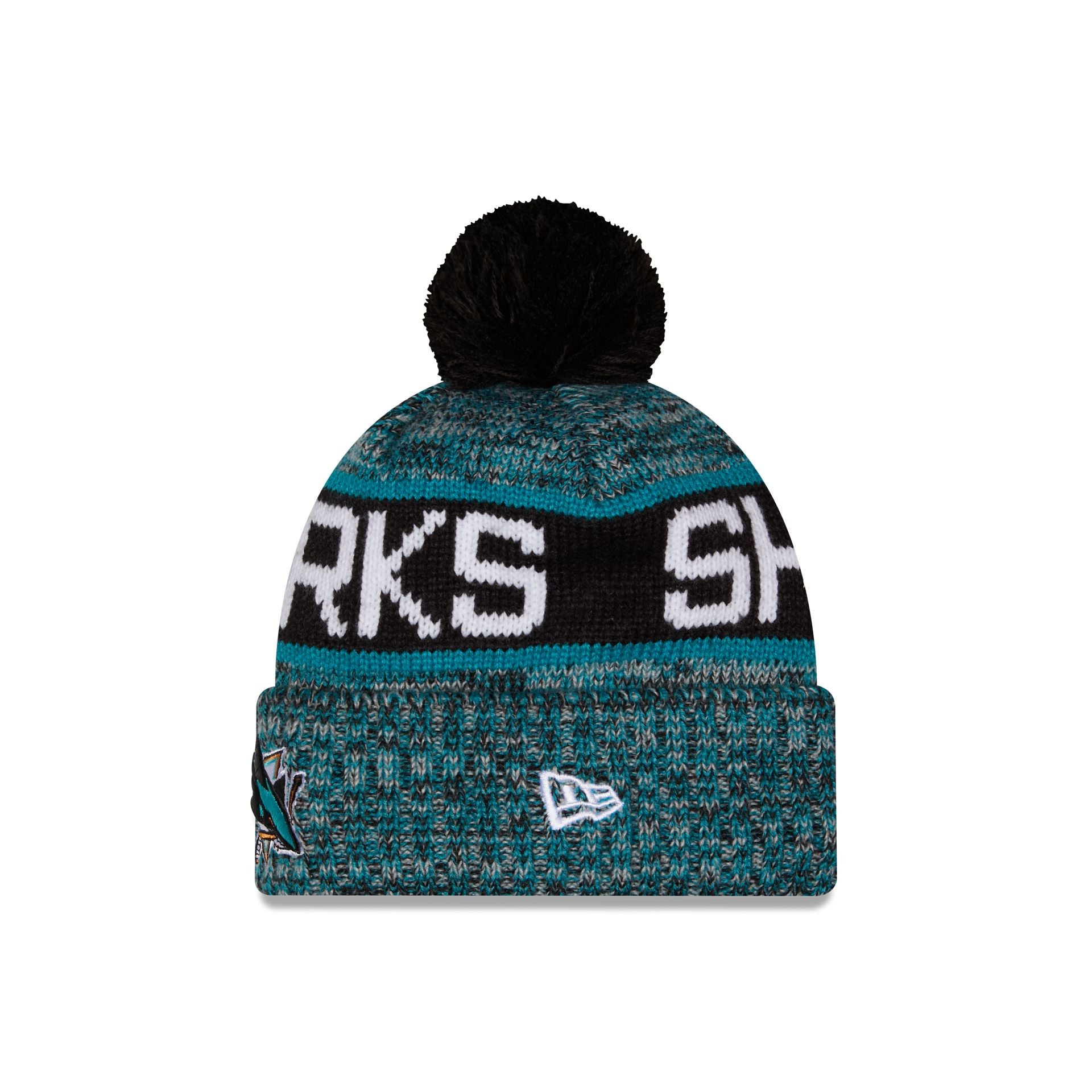 San Jose Sharks Tri Color Pom Knit Hat