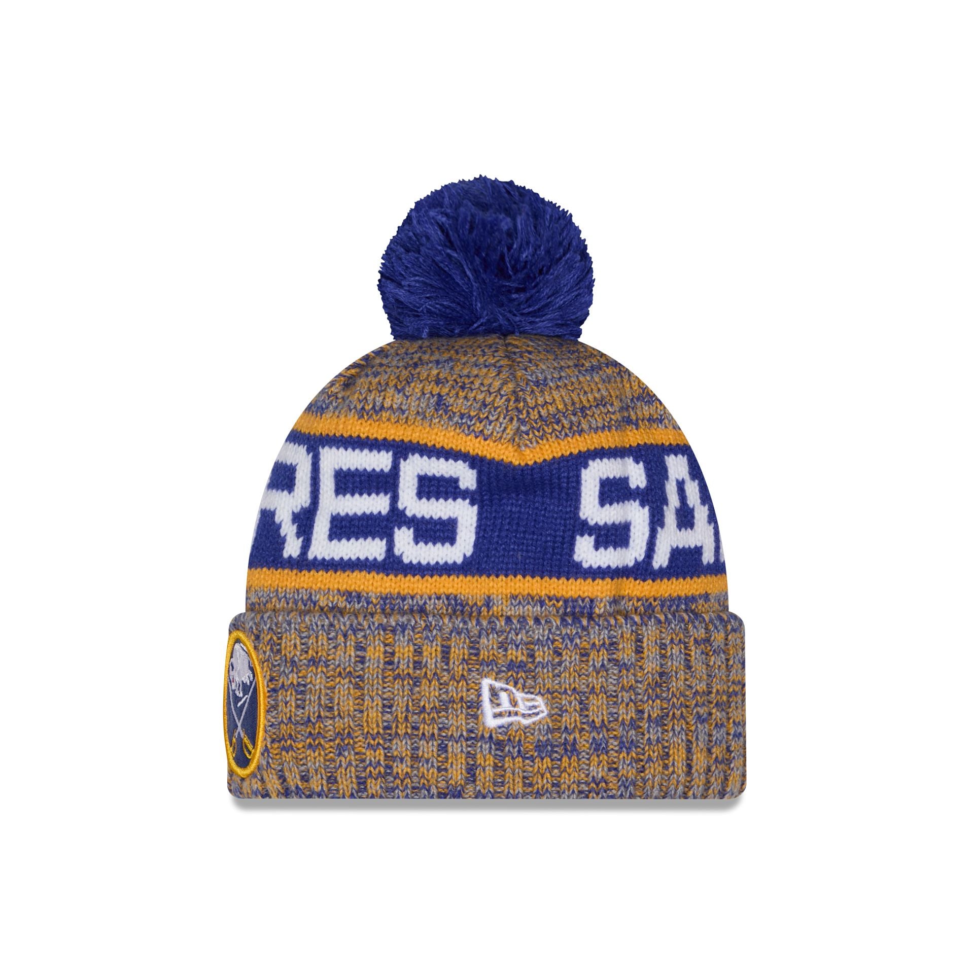 Buffalo Sabres Tri Color Pom Knit Hat