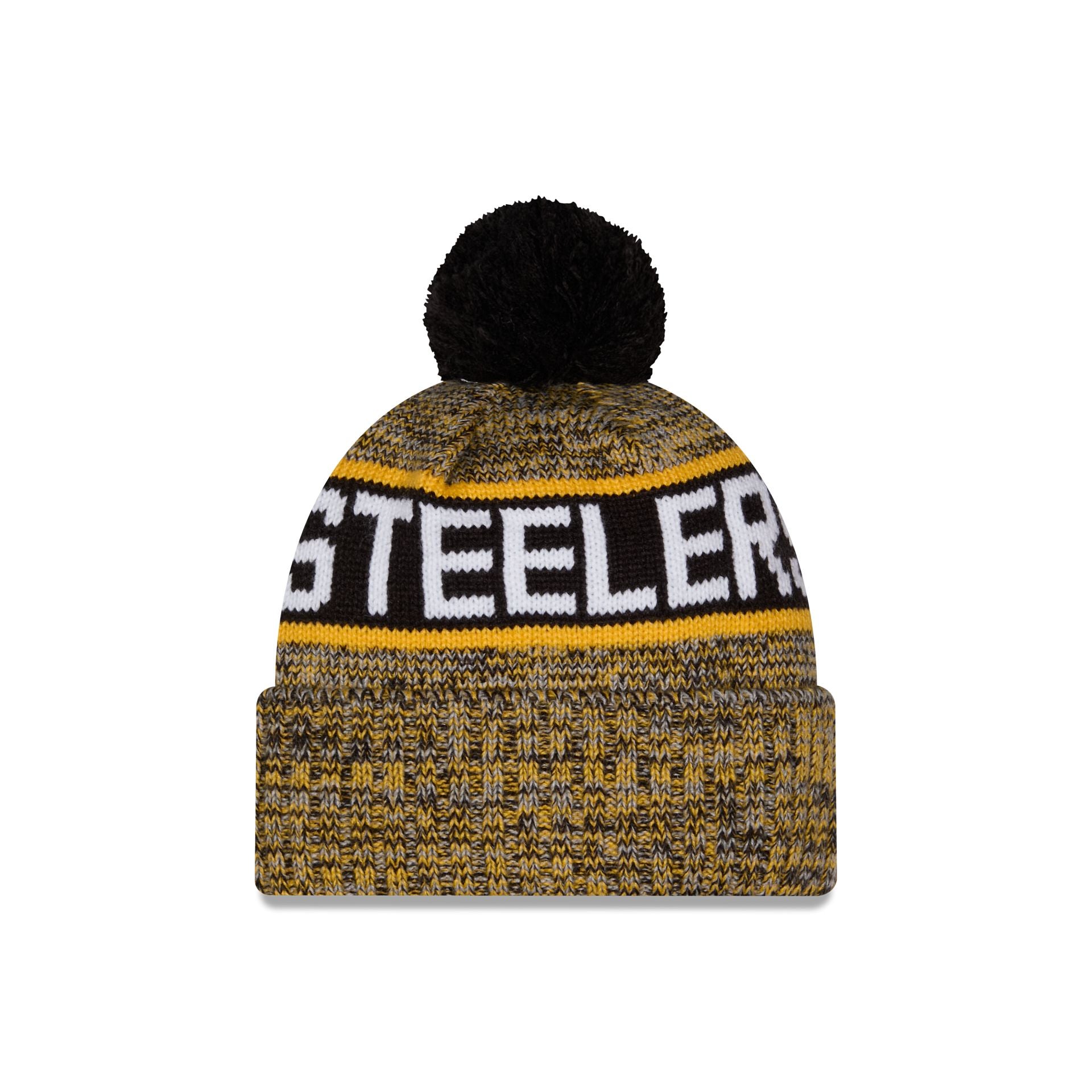 Pittsburgh Steelers Tri Color Pom Knit Hat