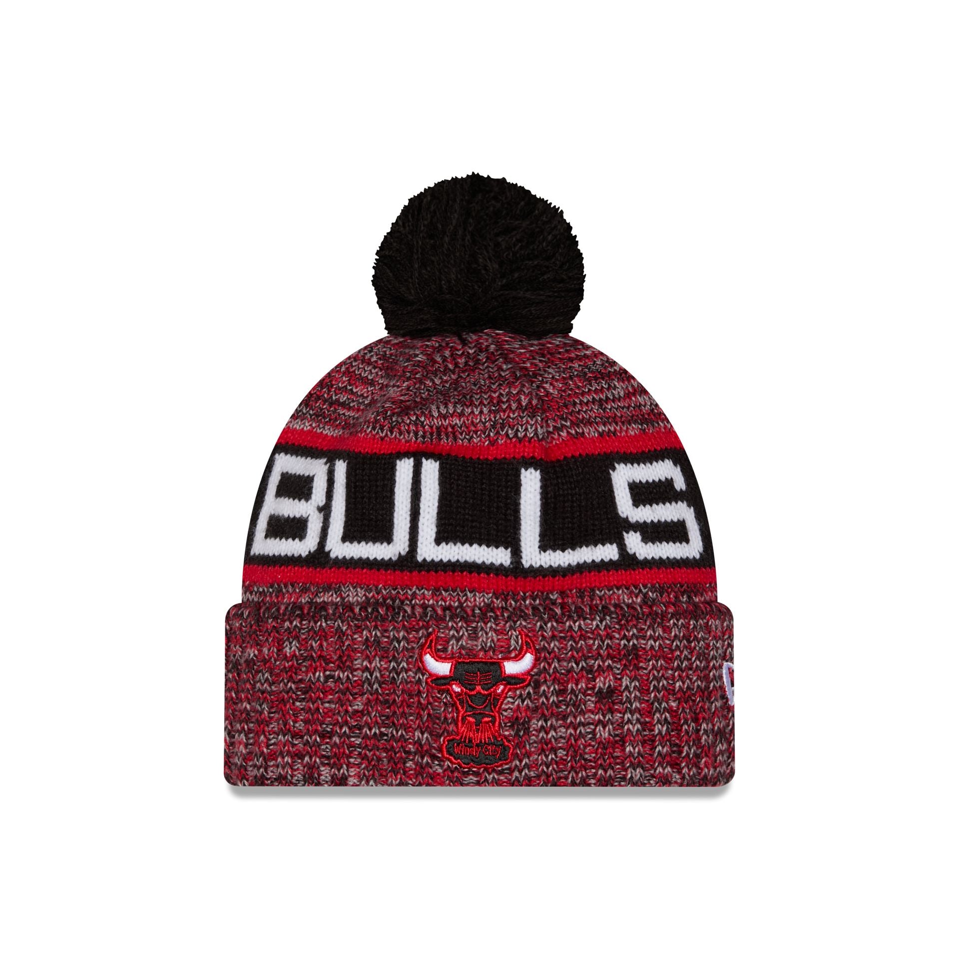 Chicago Bulls Tri Color Pom Knit Hat