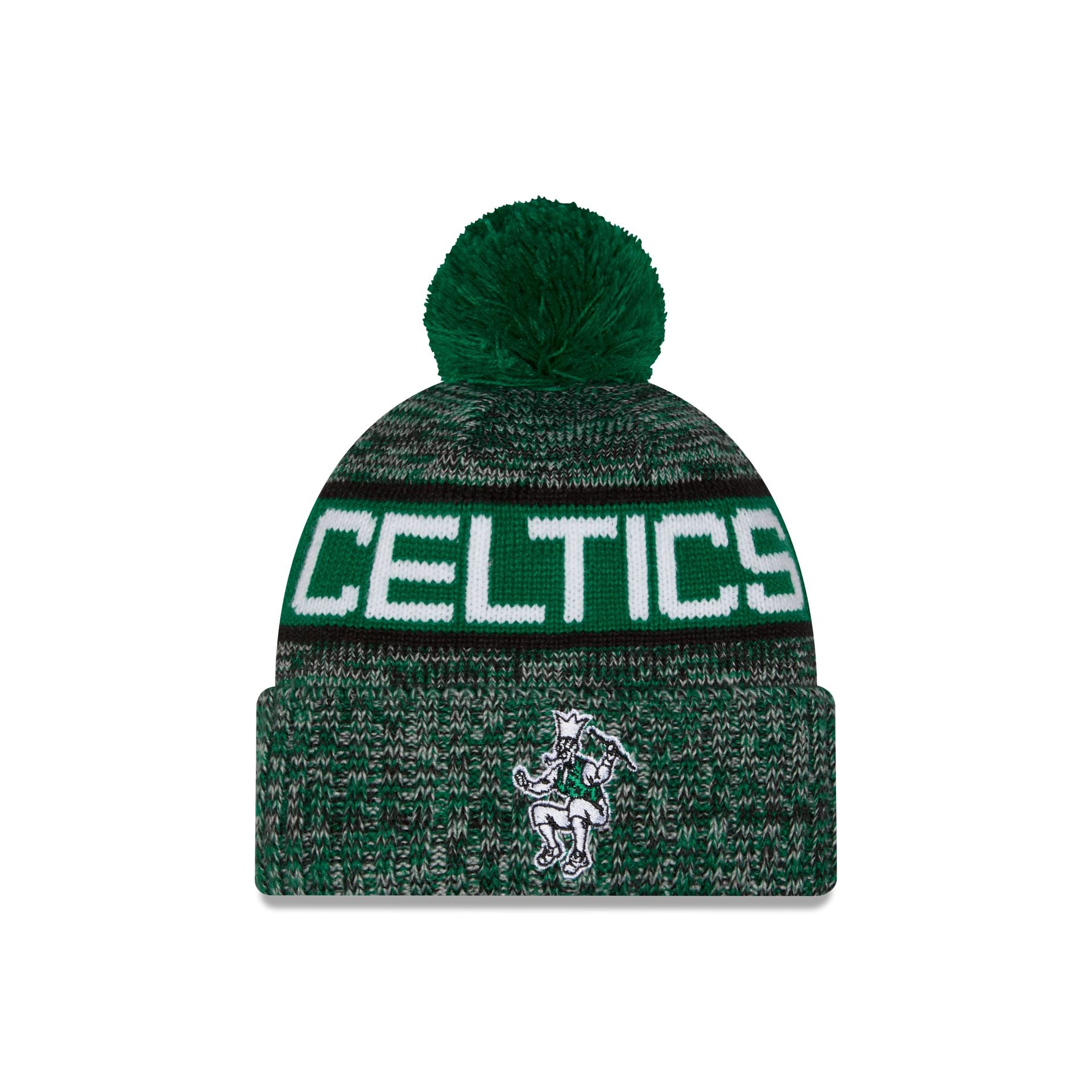 Boston Celtics Tri Color Pom Knit Hat