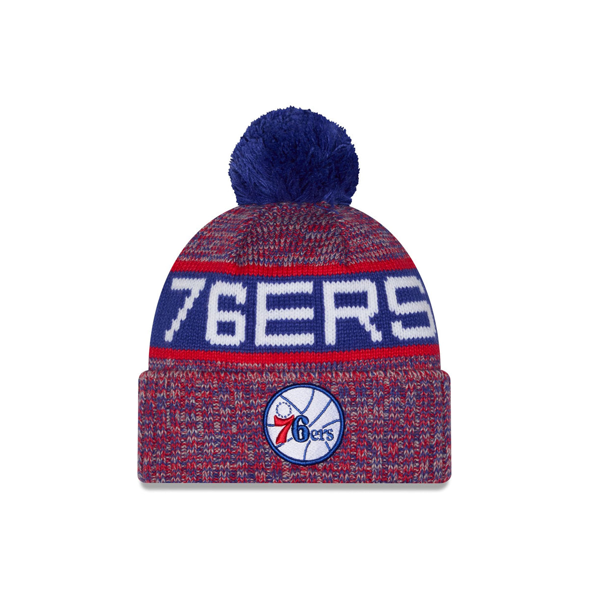 Philadelphia 76ers Tri Color Pom Knit Hat