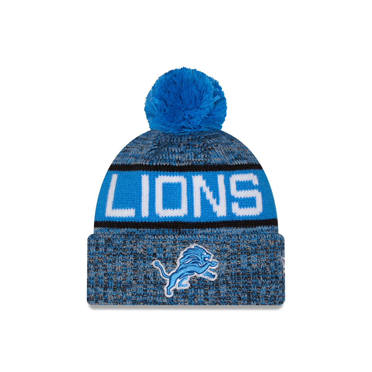 Detroit Lions Tri Color Pom Knit Hat