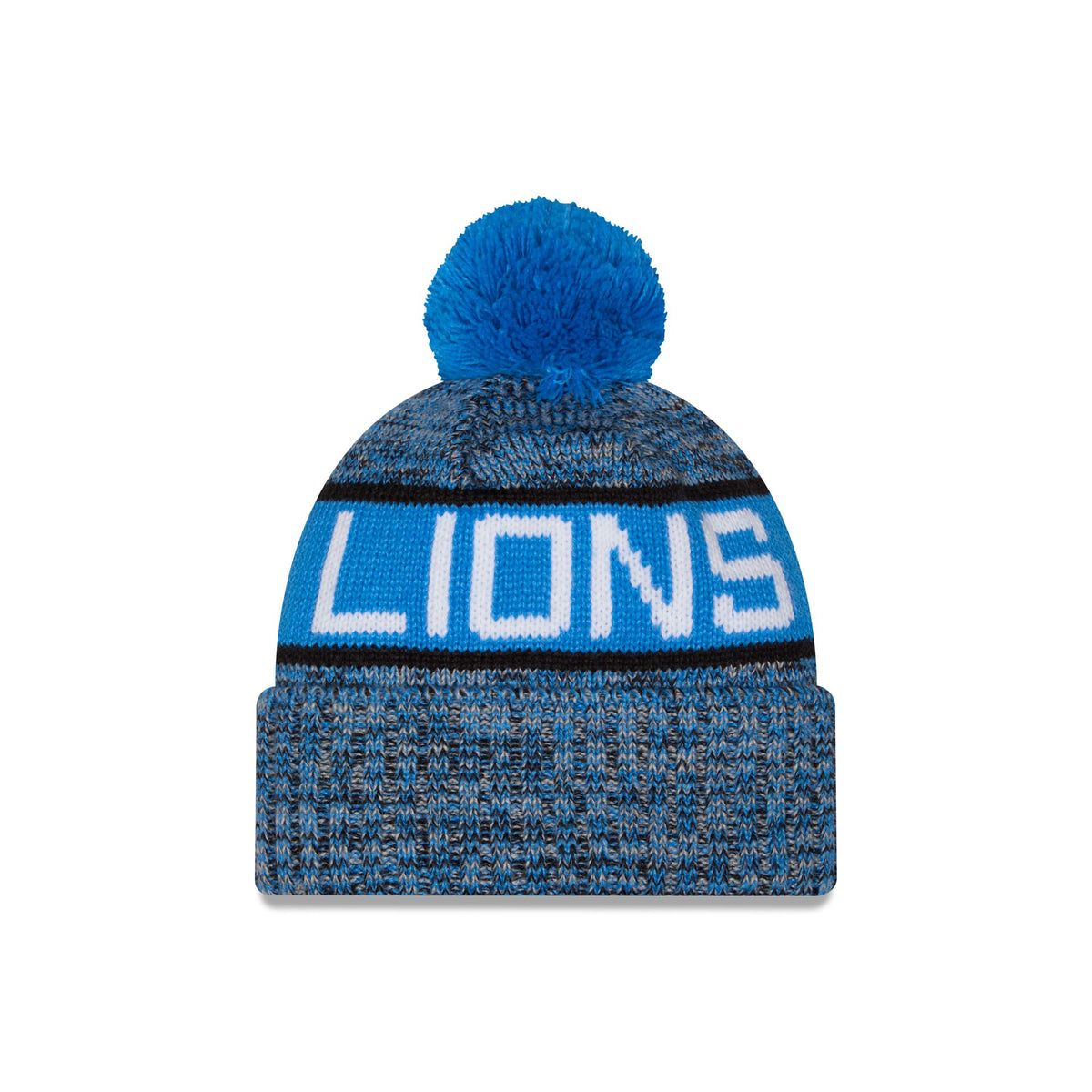 Detroit Lions Tri Color Pom Knit Hat