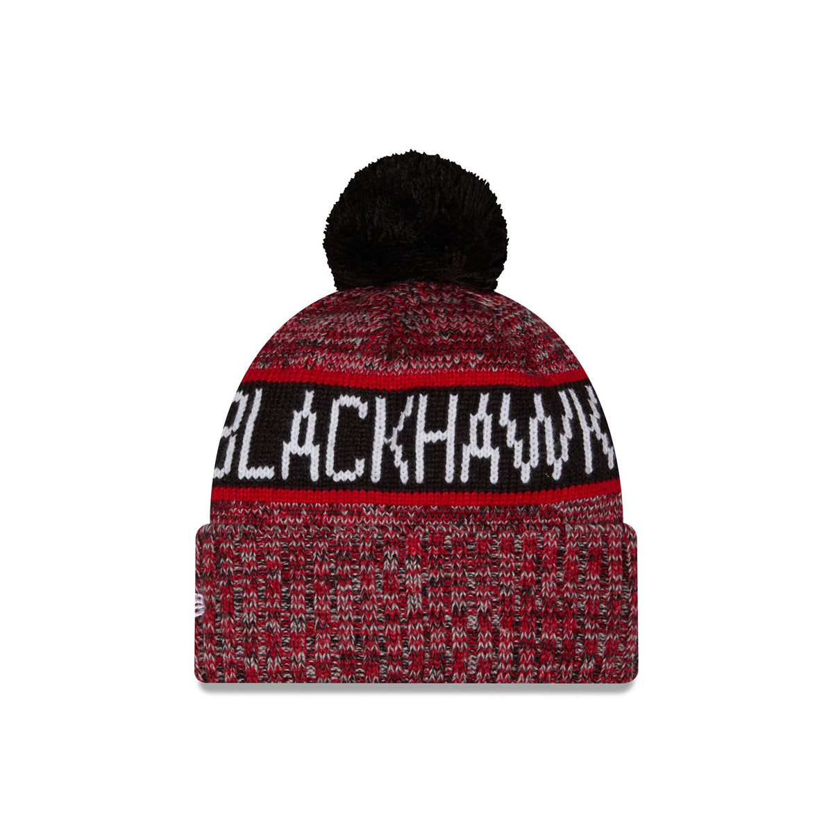 Chicago Blackhawks Tri Color Pom Knit Hat
