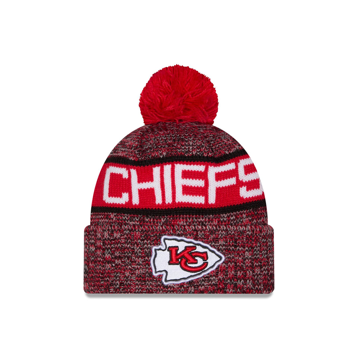 Kansas City Chiefs Tri Color Pom Knit Hat