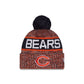 Chicago Bears Tri Color Pom Knit Hat