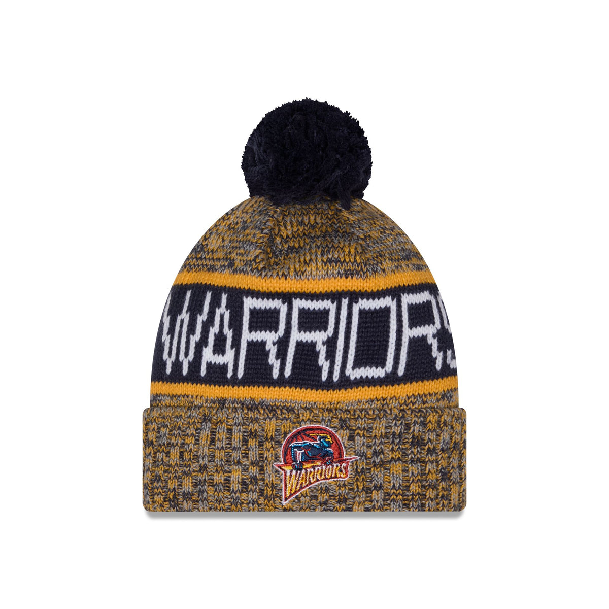 Golden State Warriors Tri Color Pom Knit Hat