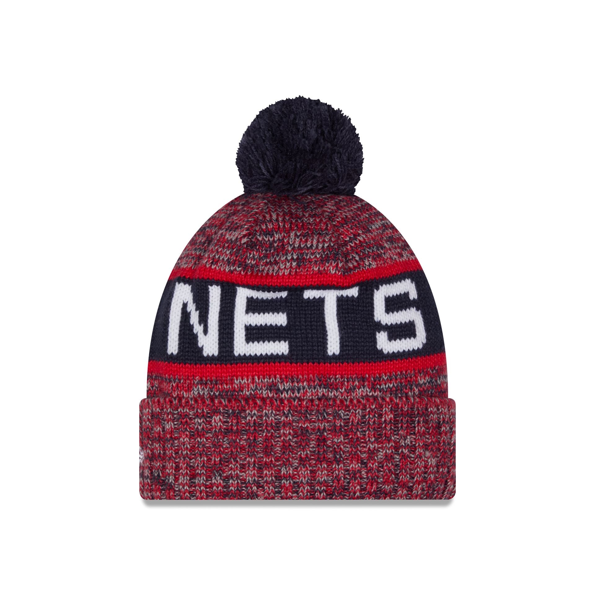 New Jersey Nets Tri Color Pom Knit Hat