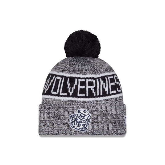 Michigan Wolverines Tri Color Pom Knit Hat