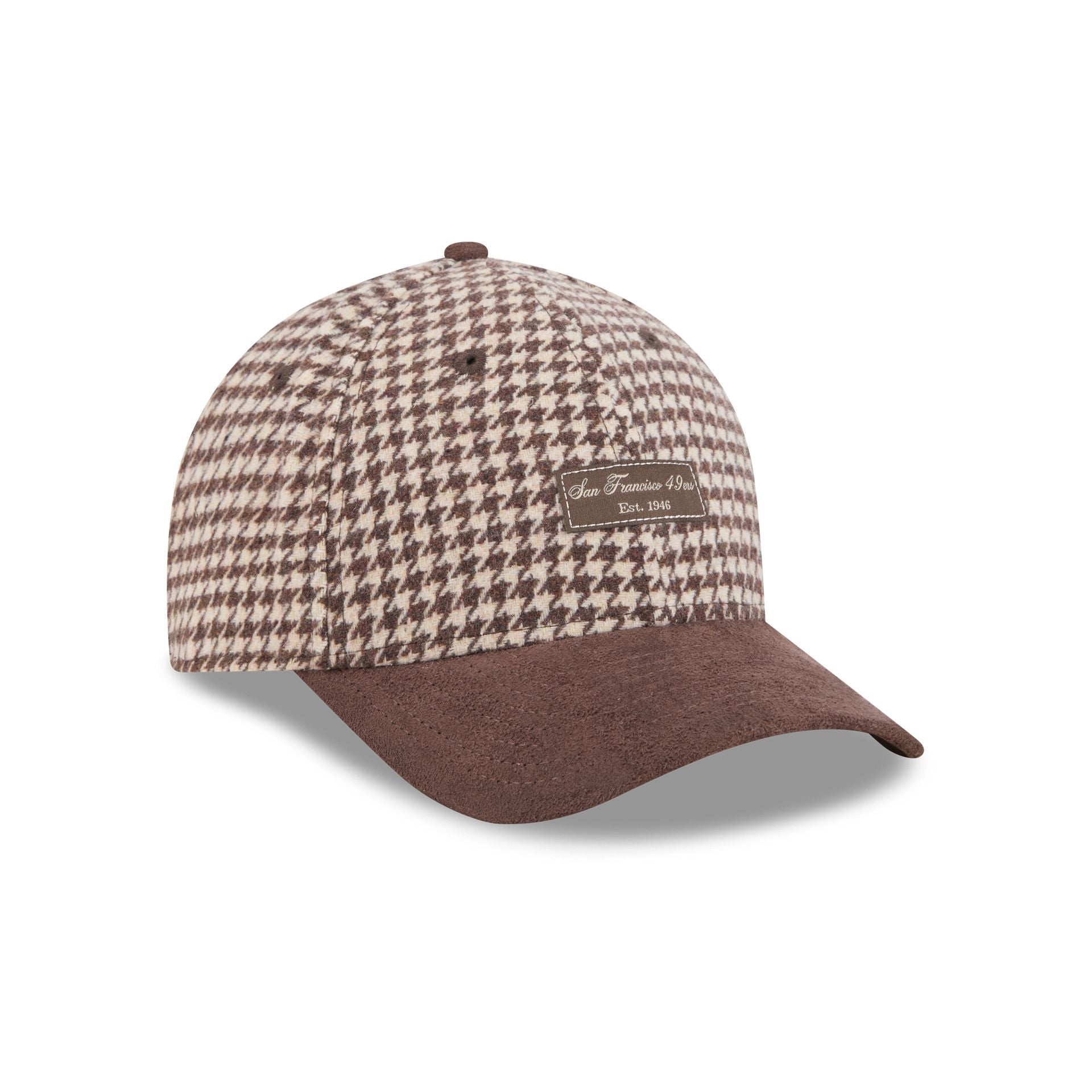 San Francisco 49ers Brown Houndstooth Women's 9FORTY M-Crown Adjustable Hat