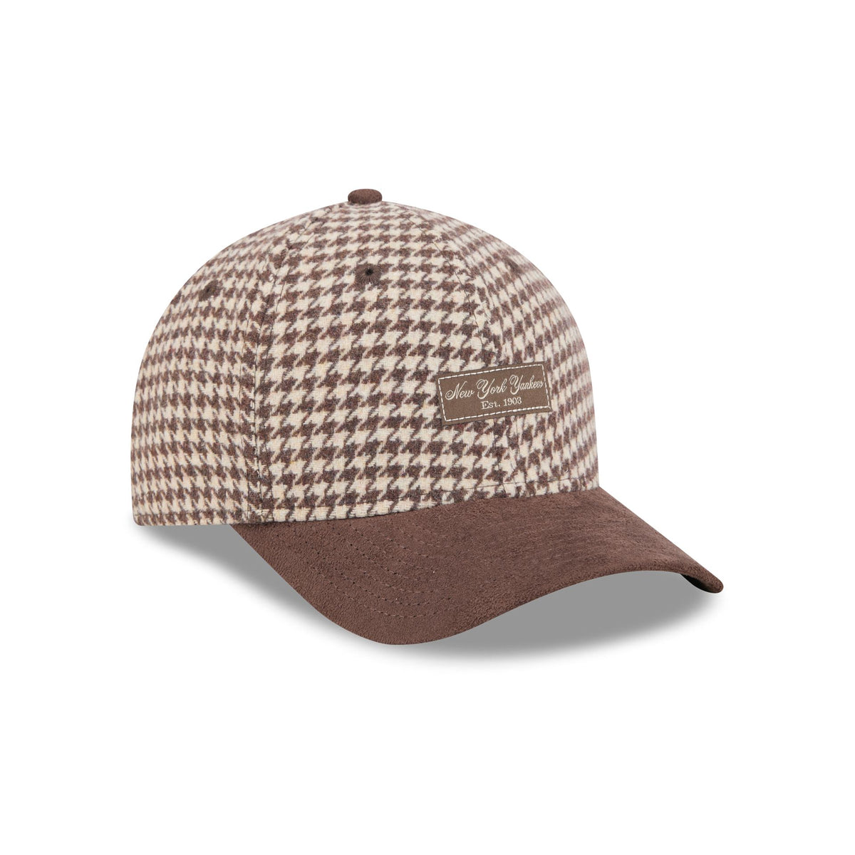 New York Yankees Brown Houndstooth Women's 9FORTY M-Crown Adjustable Hat