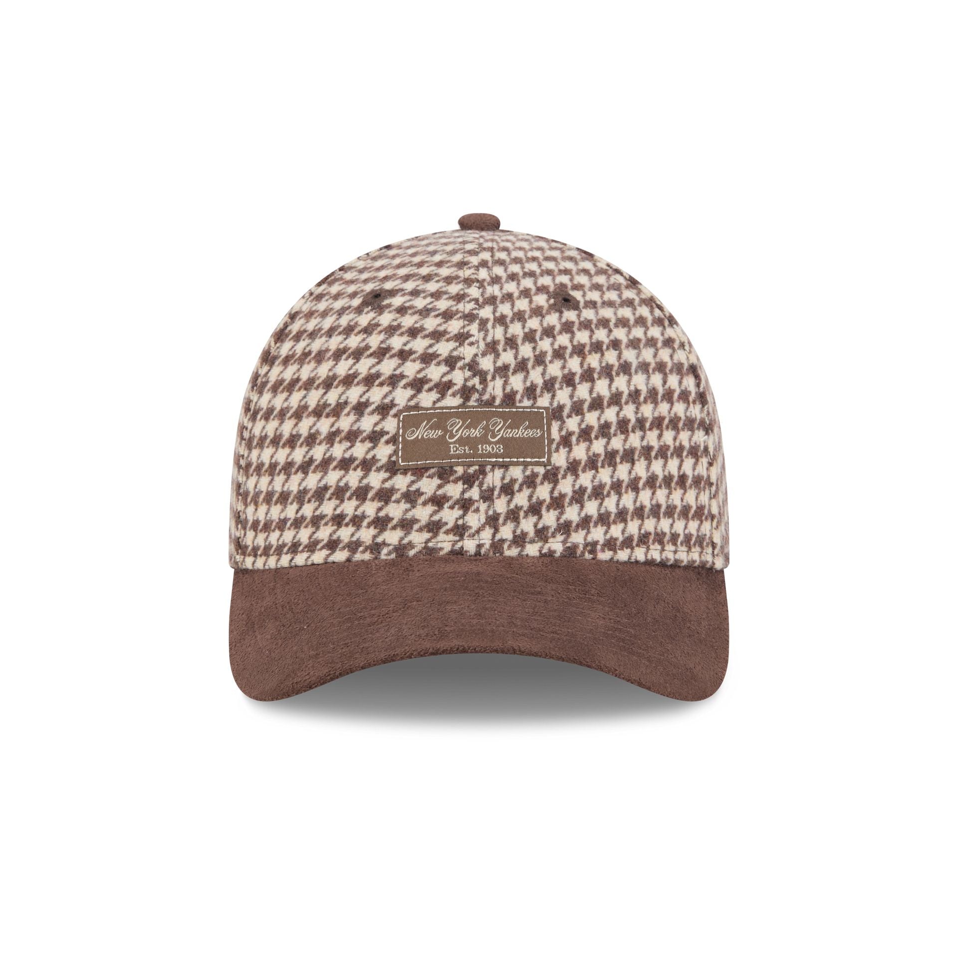 NEW ERA®×Ameri HOUNDSTOOTHRIBBON CAPブラウン New York Yankees Brown Houndstooth Women's 9FORTY M-Crown
