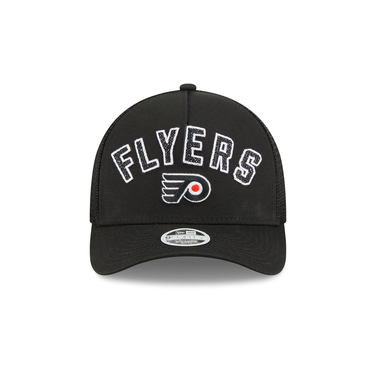 Philadelphia Flyers Sequin Wordmark Women's 9FORTY M-Crown A-Frame Trucker Hat