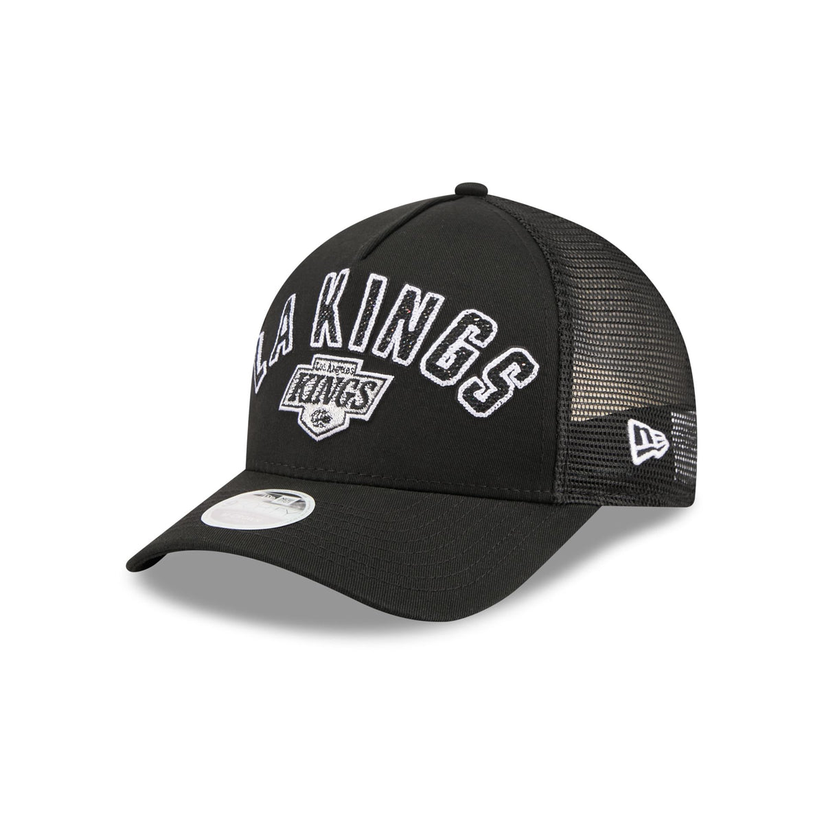 Los Angeles Kings Sequin Wordmark Women's 9FORTY M-Crown A-Frame Trucker Hat