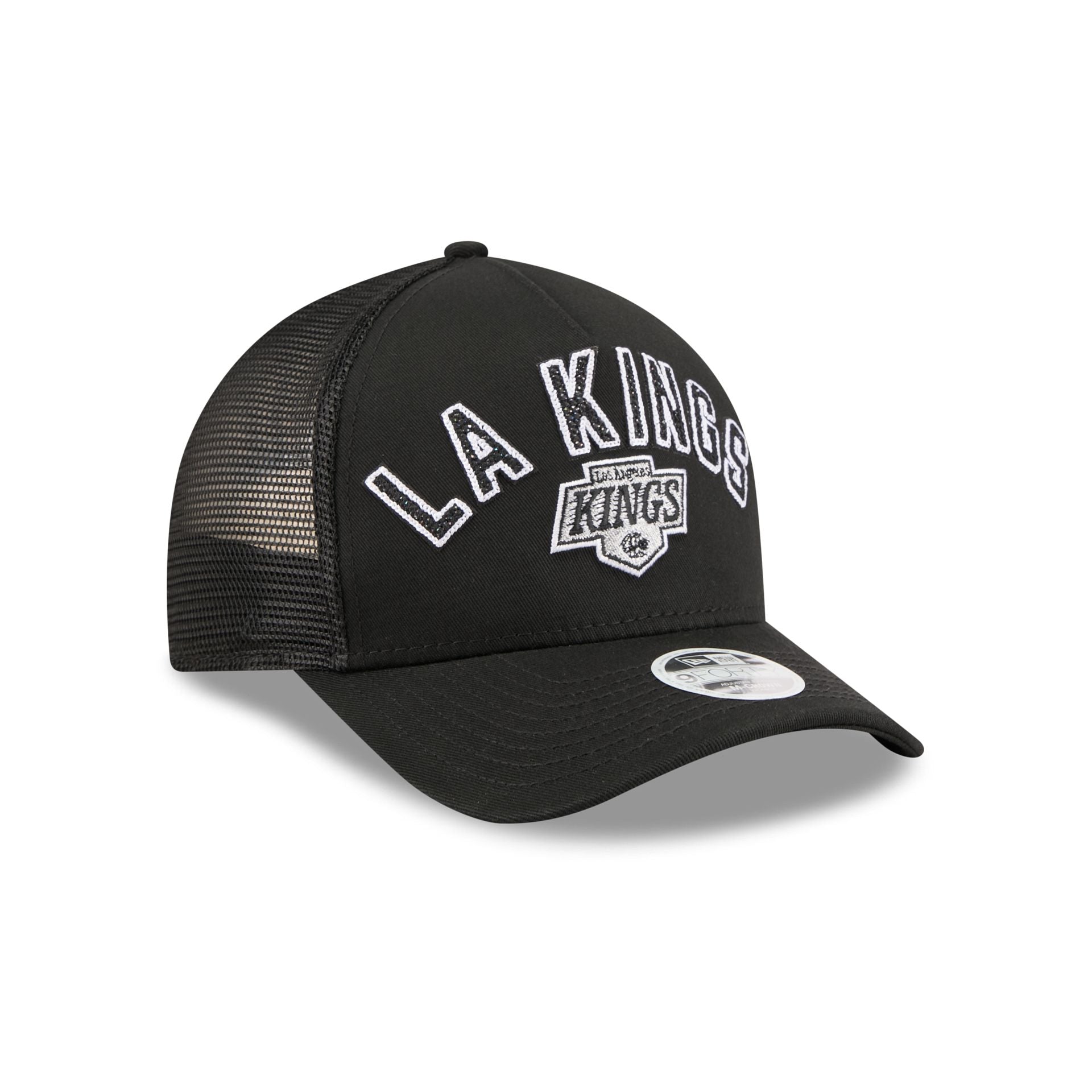 Los Angeles Kings Sequin Wordmark Women's 9FORTY M-Crown A-Frame Trucker Hat
