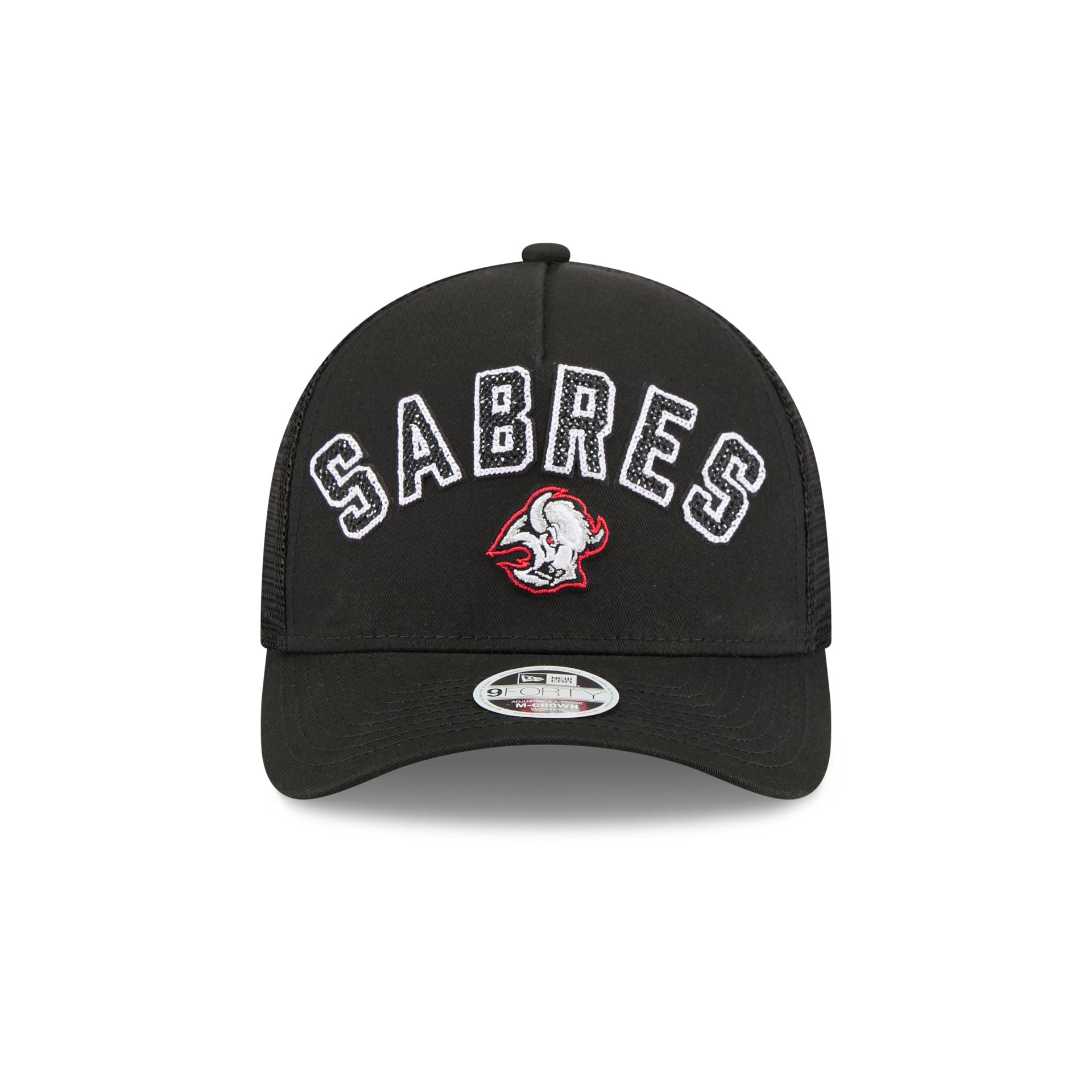 Buffalo Sabres Sequin Wordmark Women's 9FORTY M-Crown A-Frame Trucker Hat