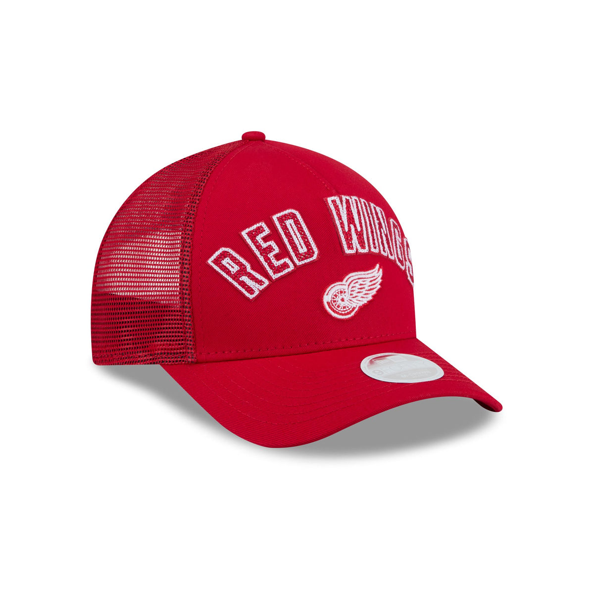 Detroit Red Wings Sequin Wordmark Women's 9FORTY M-Crown A-Frame Trucker Hat