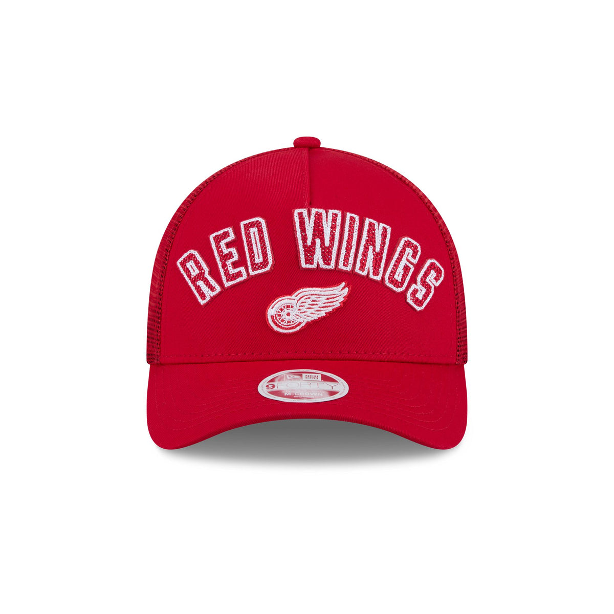 Detroit Red Wings Sequin Wordmark Women's 9FORTY M-Crown A-Frame Trucker Hat