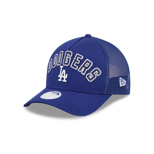 Los Angeles Dodgers Sequin Wordmark Women's 9FORTY M-Crown A-Frame Trucker Hat