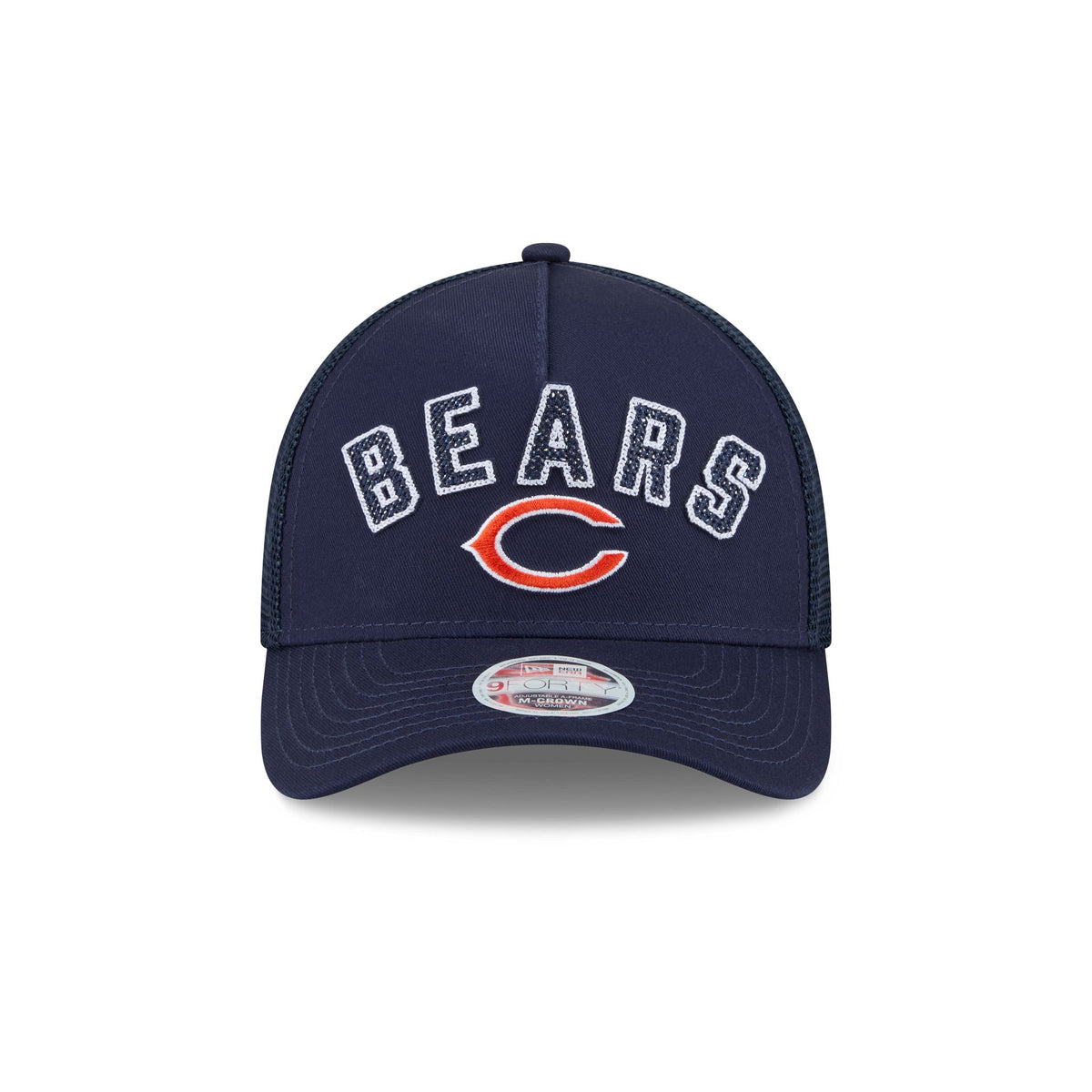 Chicago Bears Sequin Wordmark Women's 9FORTY M-Crown A-Frame Trucker Hat