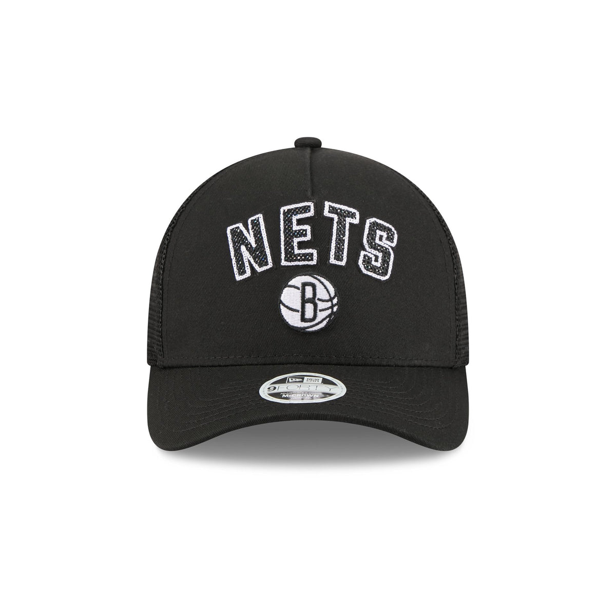 Brooklyn Nets Sequin Wordmark Women's 9FORTY M-Crown A-Frame Trucker Hat
