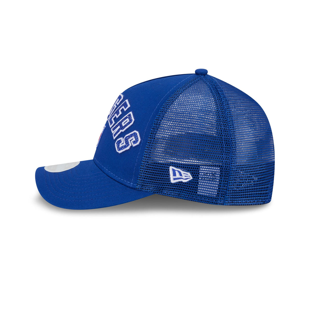 New York Rangers Sequin Wordmark Women's 9FORTY M-Crown A-Frame Trucker Hat