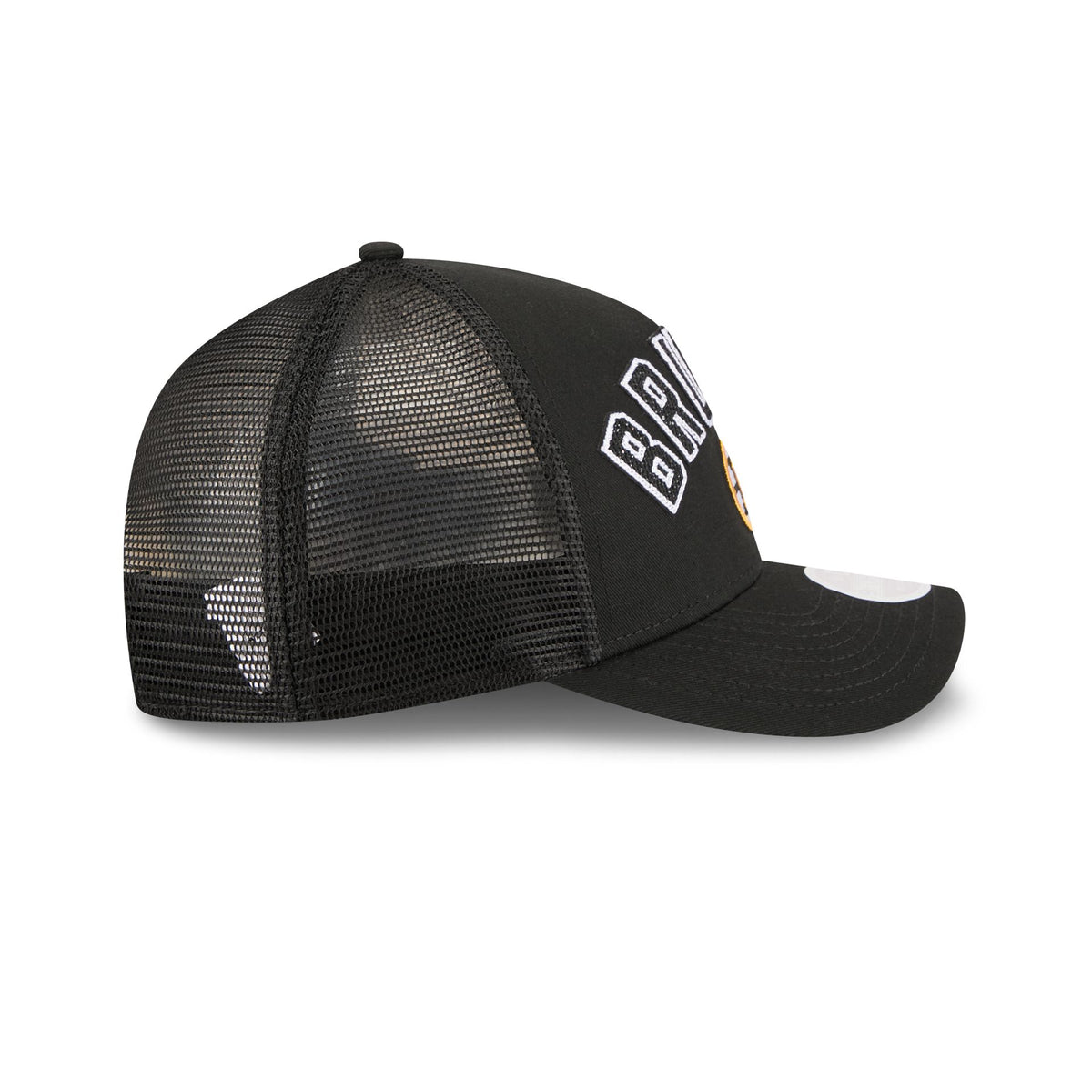 Boston Bruins Sequin Wordmark Women's 9FORTY M-Crown A-Frame Trucker Hat