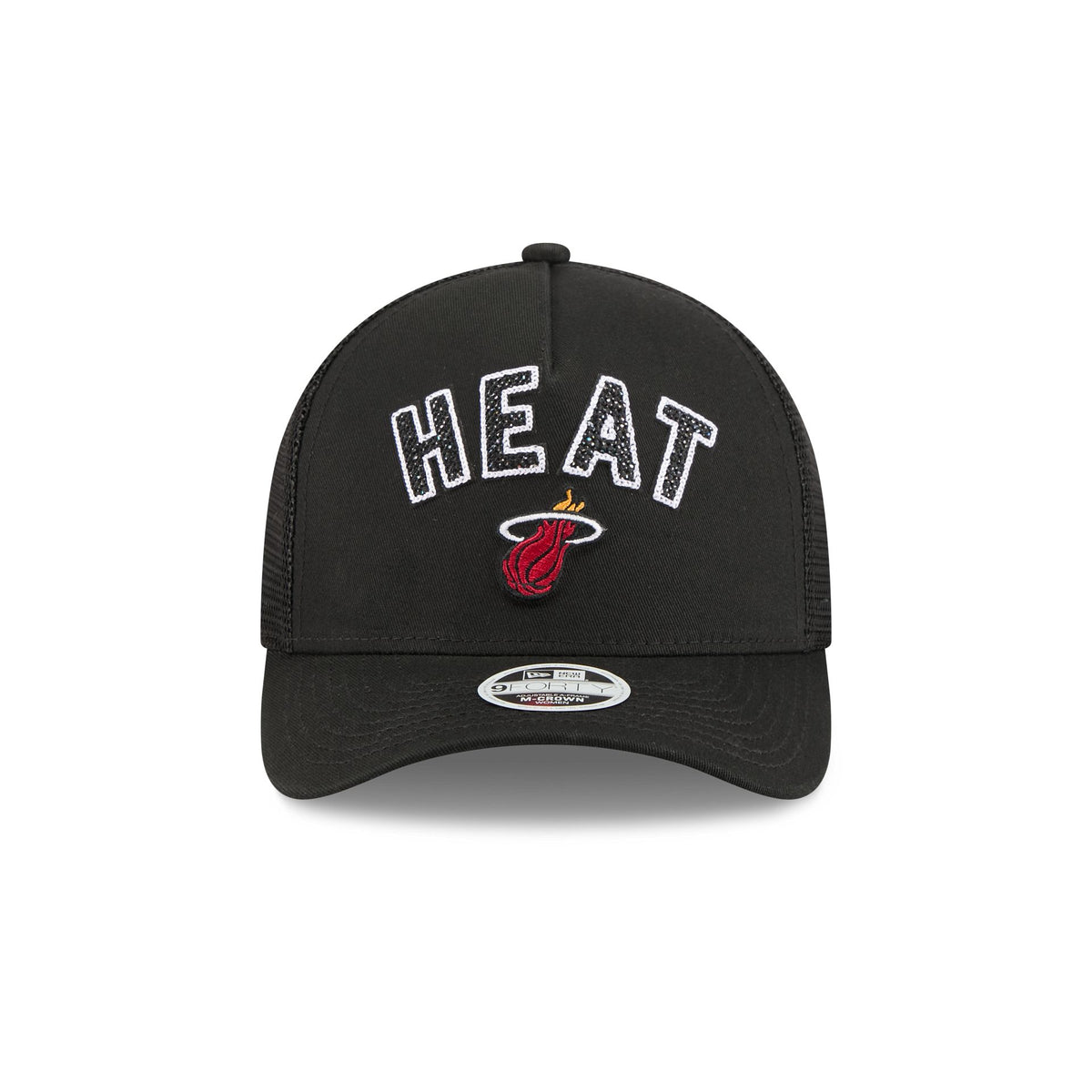 Miami Heat Sequin Wordmark Women's 9FORTY M-Crown A-Frame Trucker Hat
