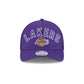 Los Angeles Lakers Sequin Wordmark Women's 9FORTY M-Crown A-Frame Trucker Hat
